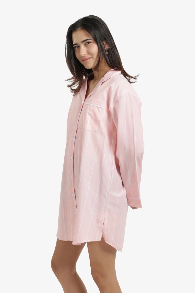 Carina Cozy Cotton Striped Nightgown - Image 5